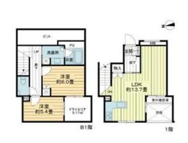 オープンレジデンシア神楽坂 1階 間取り図