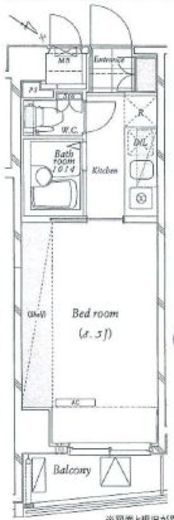 アクシア千駄ヶ谷 2階 間取り図