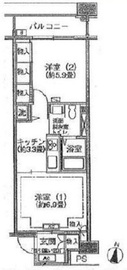 シティコート目黒 3-516 間取り図