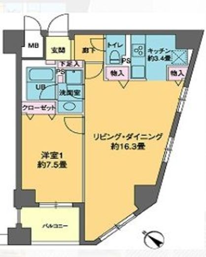 カスタリア茅場町 604 間取り図