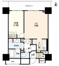 ライオンズ四谷タワーゲート 9階 間取り図