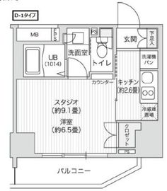 レジディア笹塚2 1210 間取り図