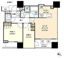 ウェリスタワー千代田岩本町 4階 間取り図