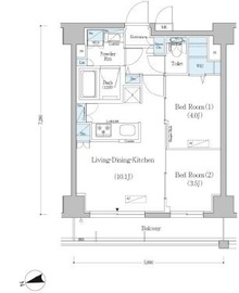 アーバネックス戸越 1102 間取り図