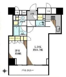 シティタワー四谷 6階 間取り図