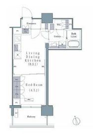 プレジリア新富町 308 間取り図