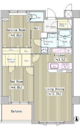 プラムコート東中野 102 間取り図
