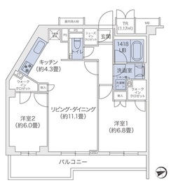 代官山BLESS鉢山 311 間取り図