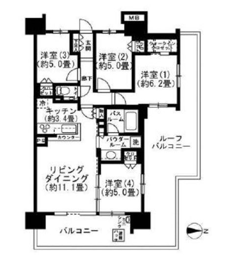 シティテラス東陽町 12階 間取り図