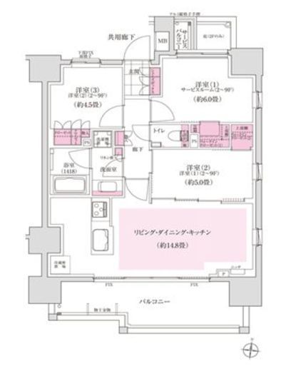 ディームス木場 1202 間取り図