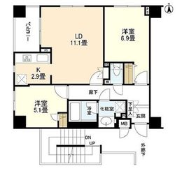 クレッセント三田 5階 間取り図