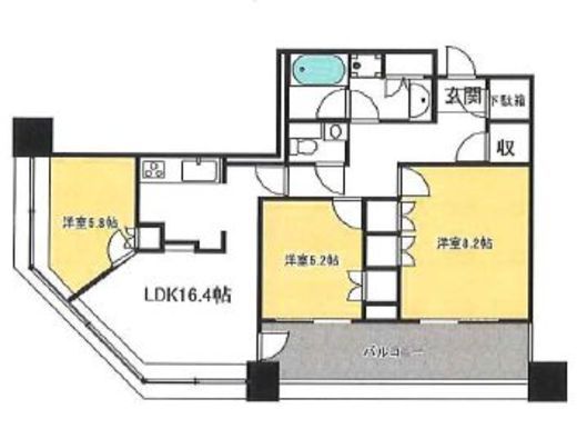 ブリリアタワー東京 22階 間取り図