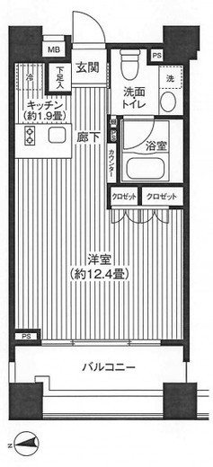 コスモグラシア芝大門 1001 間取り図