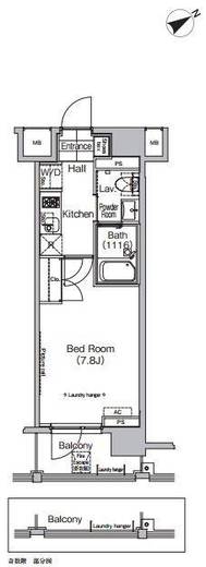 プラウドフラット八丁堀 1102 間取り図