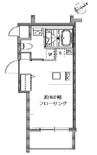 カーサスプレンディッド麻布十番 404 間取り図