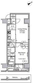 プラウドフラット八丁堀 203 間取り図