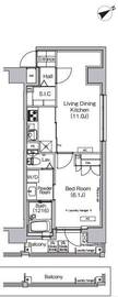 プラウドフラット八丁堀 303 間取り図