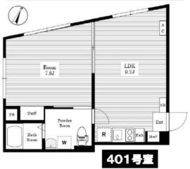 エアタワー西麻布 401 間取り図