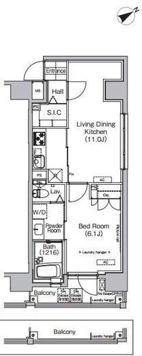 プラウドフラット八丁堀 1003 間取り図