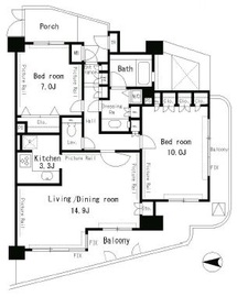 パークアクシス四谷ステージ 1406 間取り図