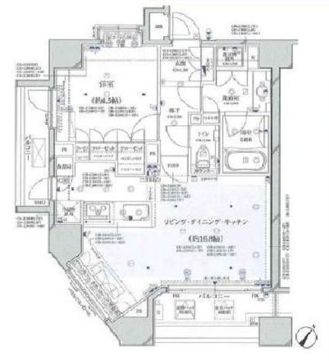 グラーサ白金高輪 8階 間取り図