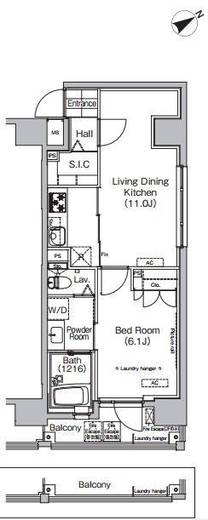 プラウドフラット八丁堀 1203 間取り図