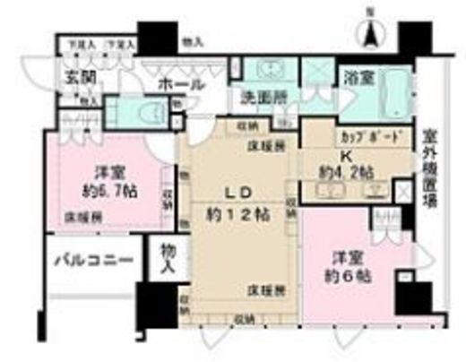 麹町パークハウス 8階 間取り図