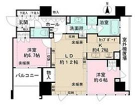 麹町パークハウス 8階 間取り図