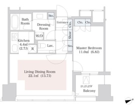 ラ・トゥール新宿 2523 間取り図