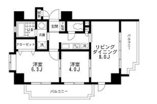 レジディア文京本郷 1201 間取り図