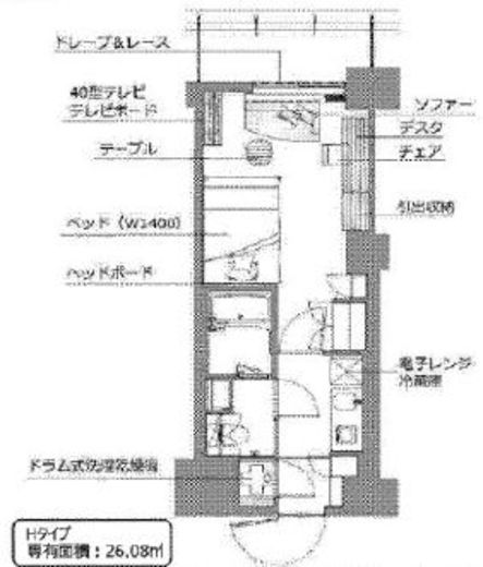 レックスガーデン神楽坂北町 308 間取り図