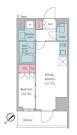 レジディア都立大 408 間取り図