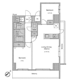 レジディア都立大 601 間取り図