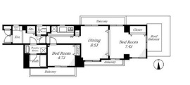 グランド・ガーラ麻布十番 12階 間取り図