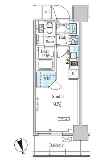 パークアクシス築地 605 間取り図