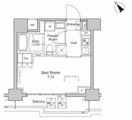 プラウドフラット戸越公園 307 間取り図