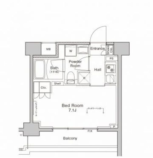 プラウドフラット戸越公園 308 間取り図