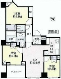 グランスイート広尾 5階 間取り図