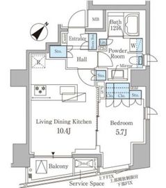 ジオ元赤坂 6階 間取り図