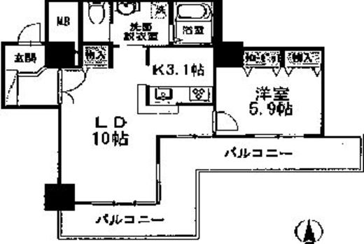 品川シーサイドビュータワー2 805 間取り図
