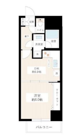 カスタリア新宿御苑 1105 間取り図