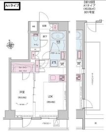 ALTERNA神楽坂Ⅰ (オルタナ神楽坂Ⅰ) 801 間取り図