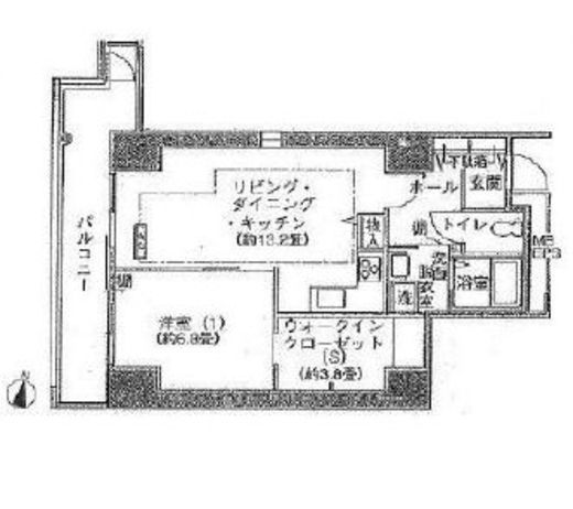 シティコート目黒 4-403 間取り図