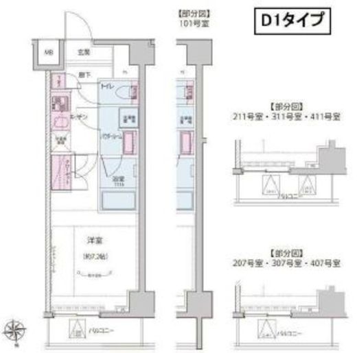 ALTERNA神楽坂Ⅱ (オルタナ神楽坂Ⅱ) 103 間取り図