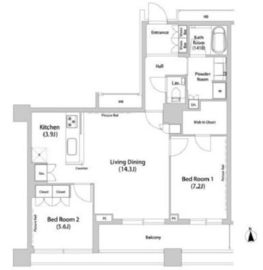 品川ハートビュータワー 2404 間取り図