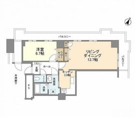 トルナーレ日本橋浜町 13階 間取り図