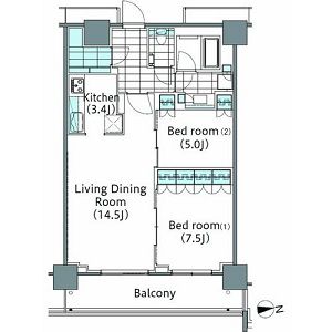 コンフォリア新宿イーストサイドタワー 1419 間取り図