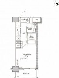 プラウドフラット戸越公園 203 間取り図