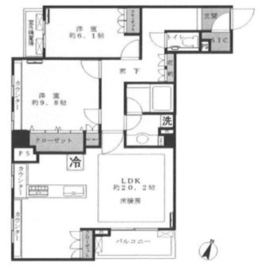 プラウド門前仲町 2階 間取り図