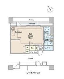 シャレール広尾 1-413 間取り図